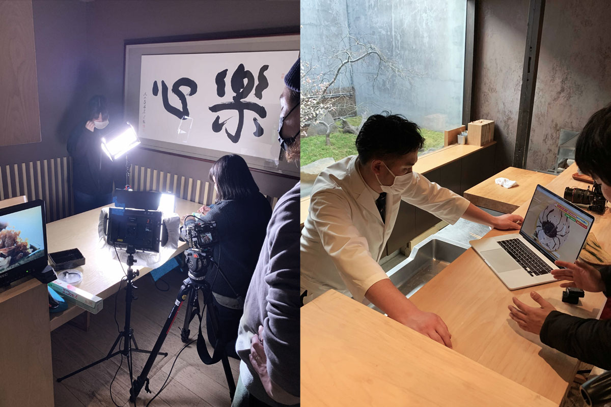 ご馳走侍の第一の侍を飾る片山心太郎さんの日本料理『楽心』にて撮影・収録がありました。